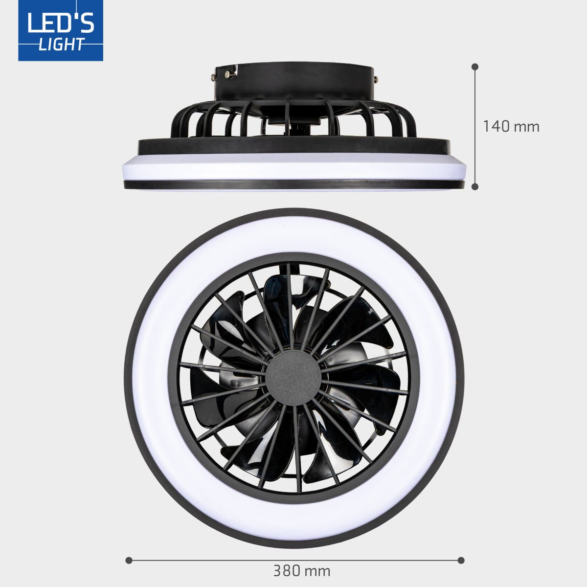 LED's Light Plafondlamp met ventilator - 39W 3300lm 2700K/6500K Plafondventilatoren LED.nl