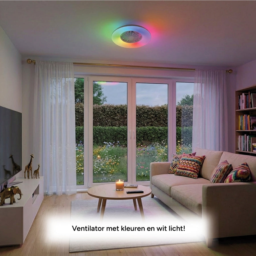 lidstore.shopckenleuchte mit Ventilator RGB - 39W 3300lm 2700K/6500K/RGB - Ø485mm IP20 - Dimmbar - lidstore.shop
