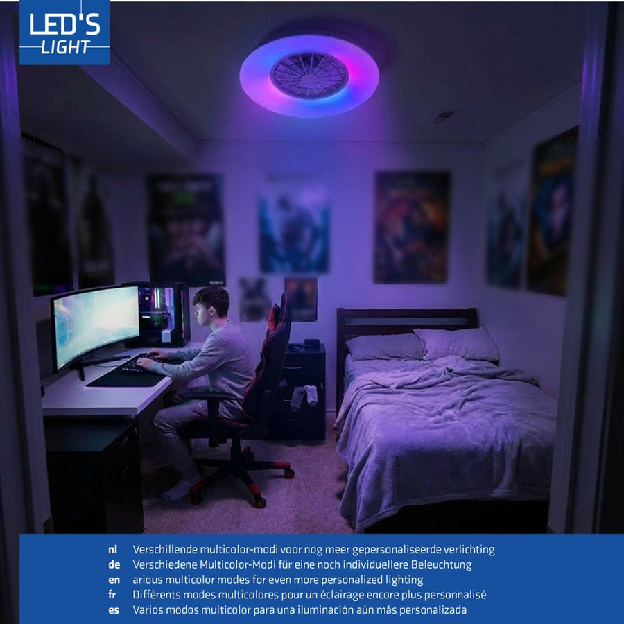 lidstore.shopckenleuchte mit Ventilator RGB - 39W 3300lm 2700K/6500K/RGB - Ø485mm IP20 - Dimmbar - lidstore.shop
