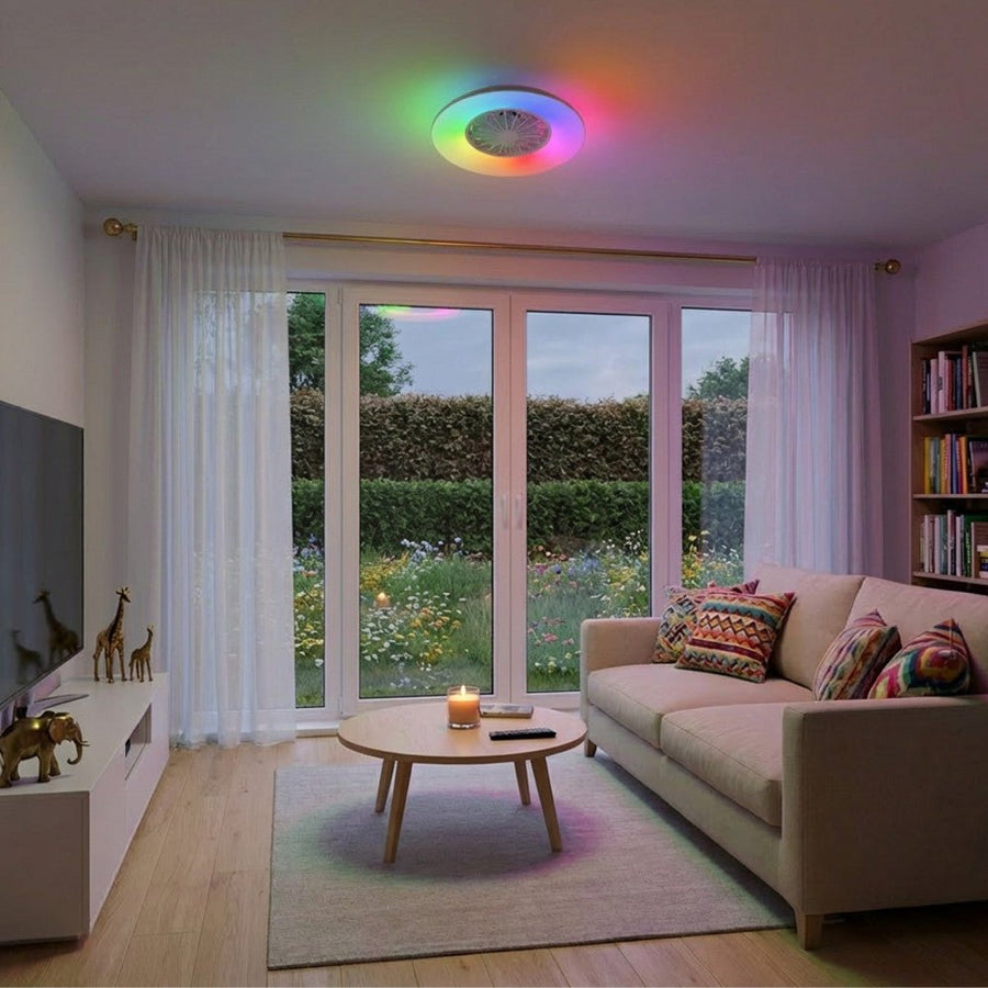 lidstore.shopckenleuchte mit Ventilator RGB - 39W 3300lm 2700K/6500K/RGB - Ø485mm IP20 - Dimmbar - lidstore.shop