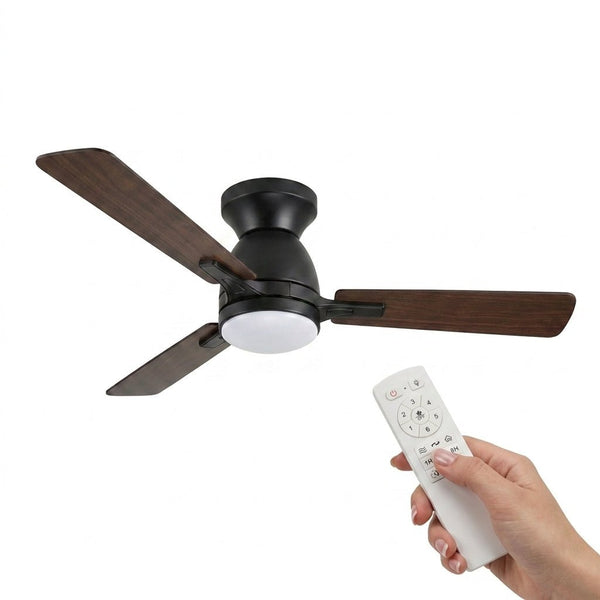 LED's Light Deckenventilator mit Lampe 106cm 2in1 Holz/Schwarz  53W 2200lm 1800K/4000K - lidstore.shop