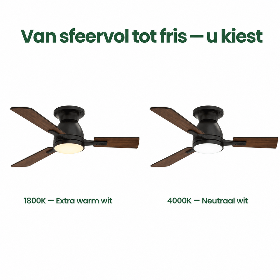 LED's Light Deckenventilator mit Lampe 106cm 2in1 Holz/Schwarz  53W 2200lm 1800K/4000K - lidstore.shop