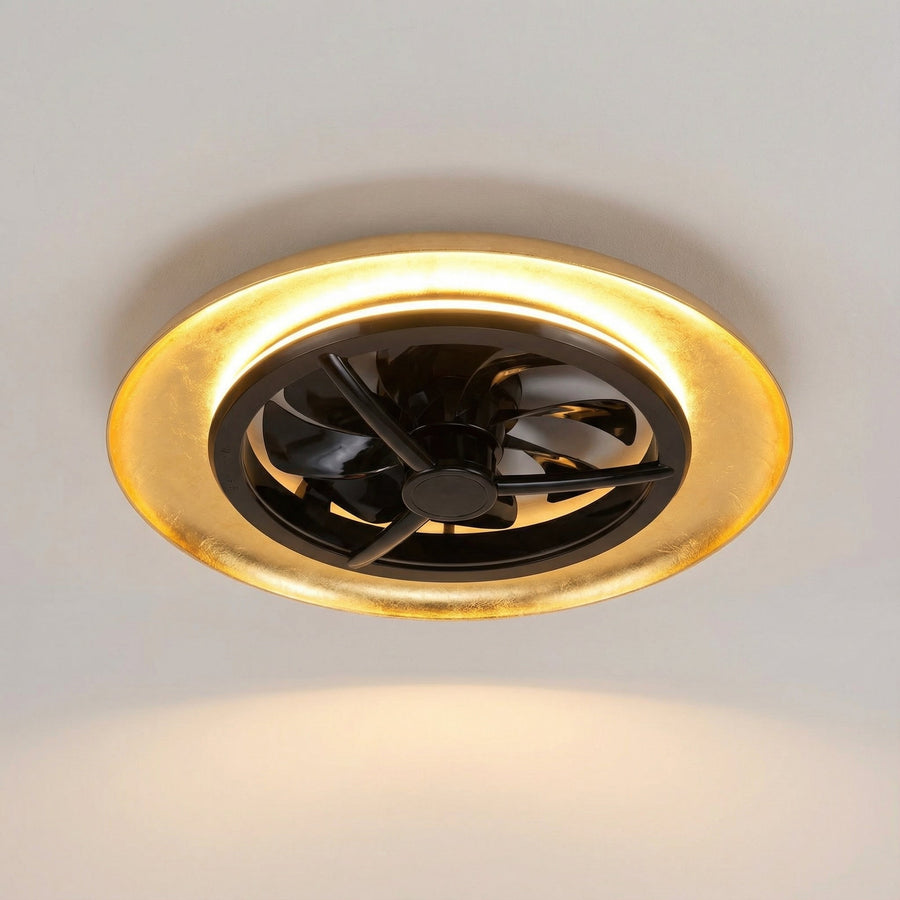 lidstore.shopckenventilator mit Lampe, goldfarben mit schwarzem Hintergrund, 55 W, 4300 lm, 1800 K/4000 K, 55 cm - lidstore.shop