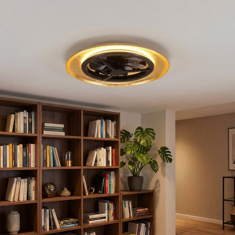 lidstore.shopckenventilator mit Lampe, goldfarben mit schwarzem Hintergrund, 55 W, 4300 lm, 1800 K/4000 K, 55 cm - lidstore.shop
