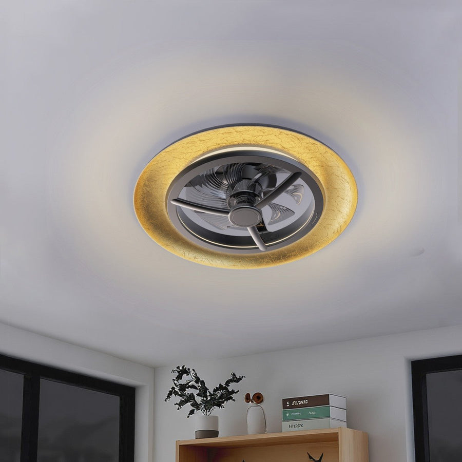 lidstore.shopckenventilator mit Lampe, goldfarben mit schwarzem Hintergrund, 55 W, 4300 lm, 1800 K/4000 K, 55 cm - lidstore.shop