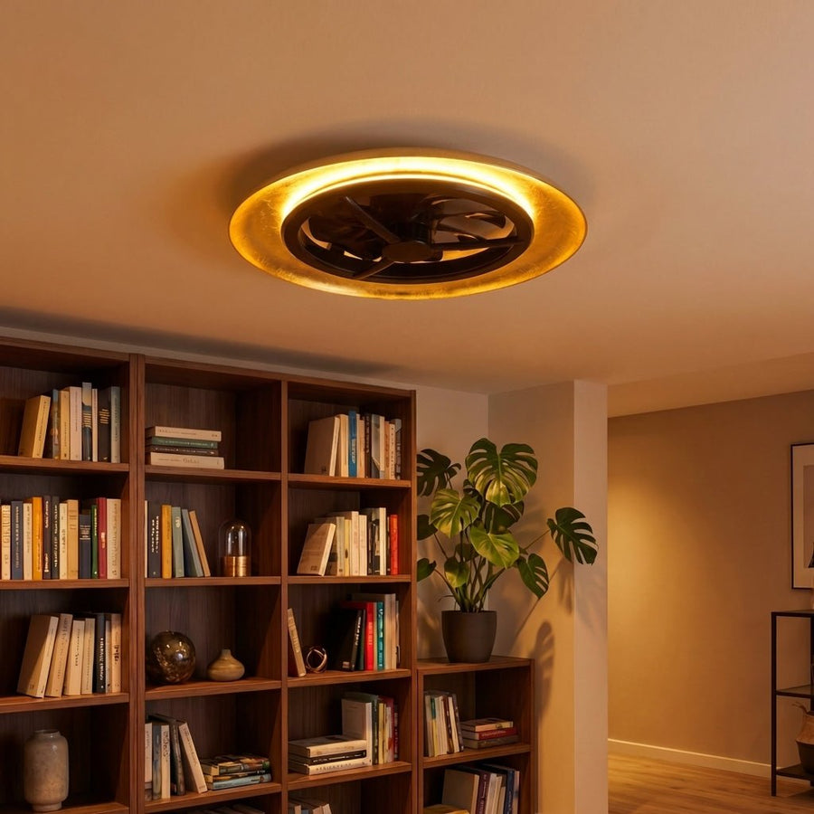lidstore.shopckenventilator mit Lampe, goldfarben mit schwarzem Hintergrund, 55 W, 4300 lm, 1800 K/4000 K, 55 cm - lidstore.shop