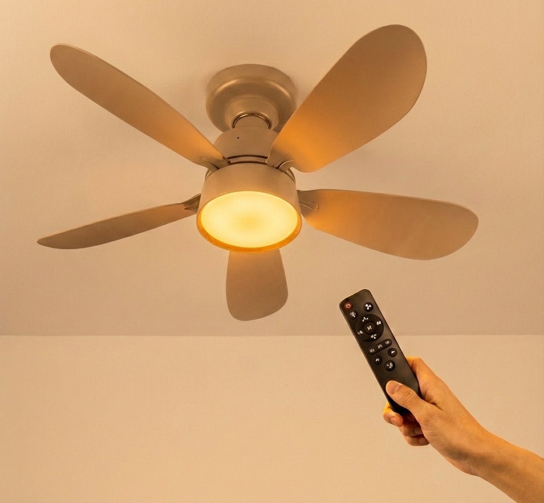 LED's Light Plafondventilator met lamp Taupe 25W 2600lm 2200K/6500K - 53cm Plafondventilatoren LED.nl