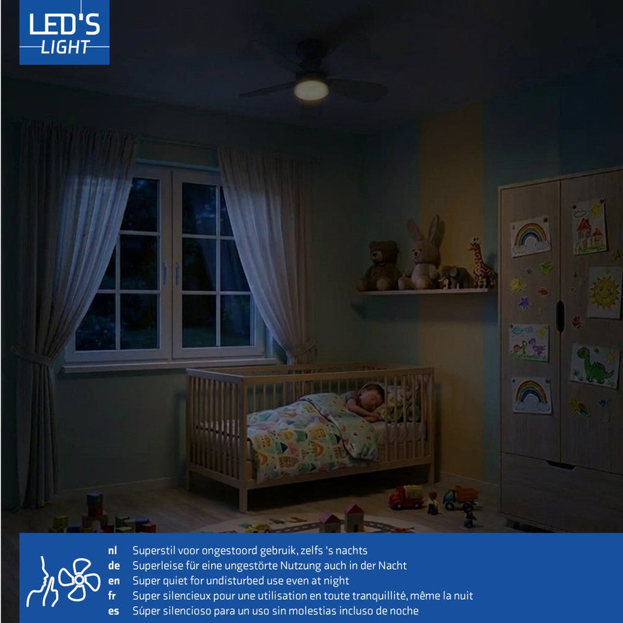 lidstore.shopckenventilator mit Lampe Taupe 25W 2600lm 2200K/6500K - 53cm - lidstore.shop