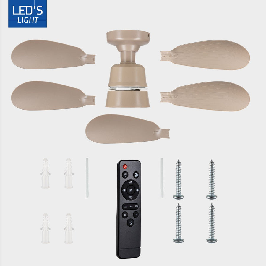 lidstore.shopckenventilator mit Lampe Taupe 25W 2600lm 2200K/6500K - 53cm - lidstore.shop