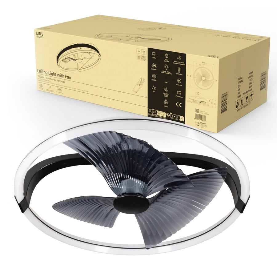 lidstore.shopckenventilator XL 74 cm - Bedienbar mit Fernbedienung - Schwarz - lidstore.shop