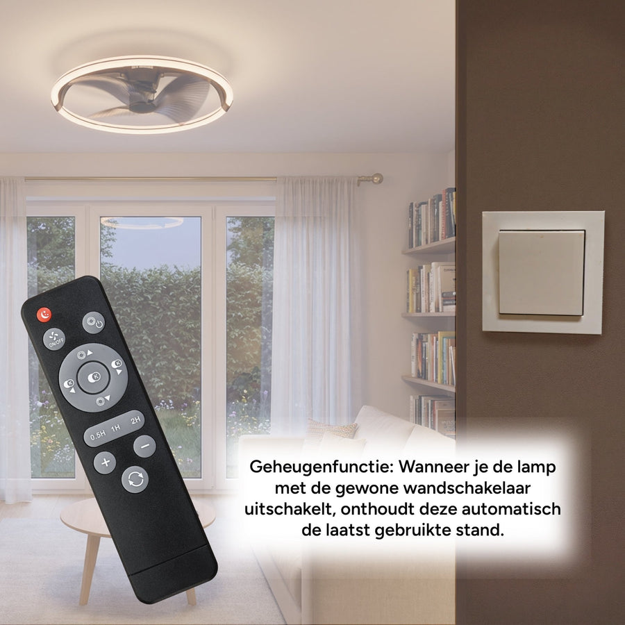 lidstore.shopckenventilator XL 74 cm - Bedienbar mit Fernbedienung - Schwarz - lidstore.shop