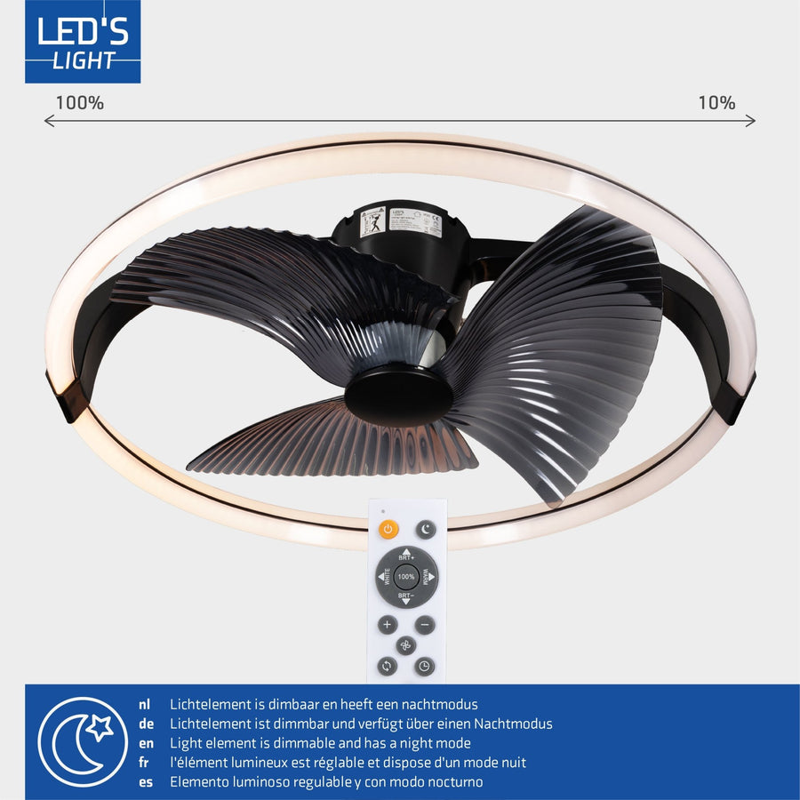 lidstore.shopckenventilator XL 74 cm - Bedienbar mit Fernbedienung - Schwarz - lidstore.shop