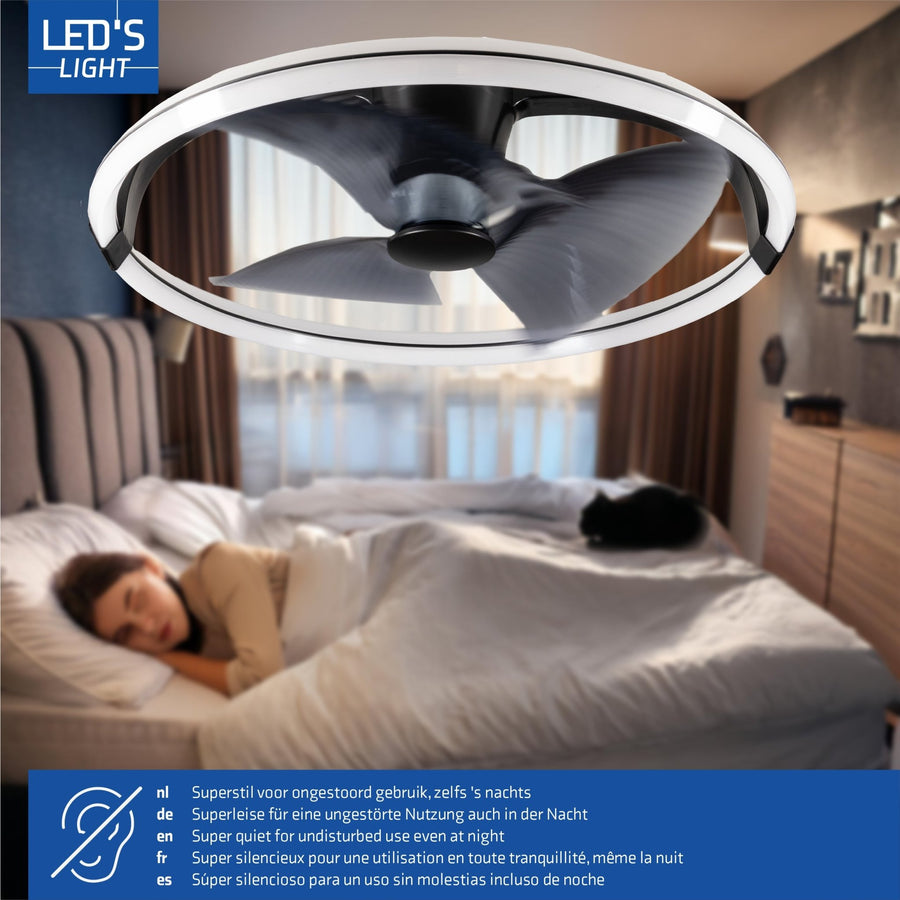 lidstore.shopckenventilator XL 74 cm - Bedienbar mit Fernbedienung - Schwarz - lidstore.shop