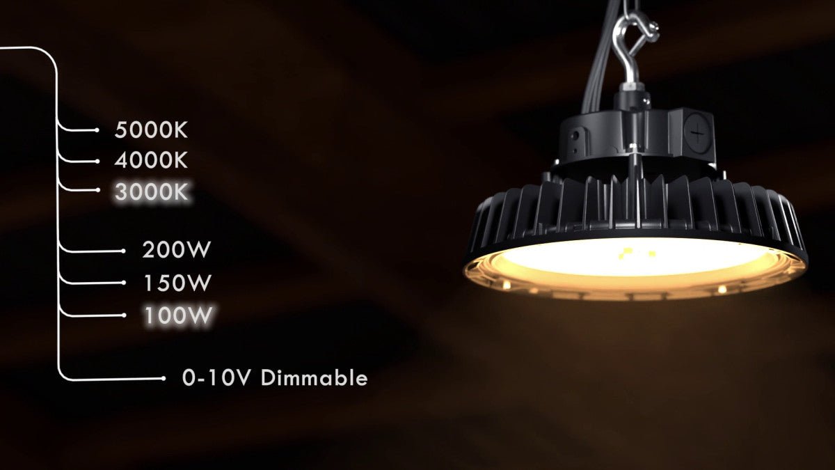 LED's Light pro High Bay - 200W 30000lm powerselect dimbaar CCT 3000K/4000K/5000K - Lumileds LED - Sosen Driver High bays LED.nl