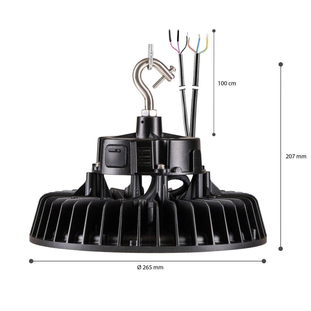 LED's Light pro High Bay - 200W 30000lm powerselect dimbaar CCT 3000K/4000K/5000K - Lumileds LED - Sosen Driver High bays LED.nl