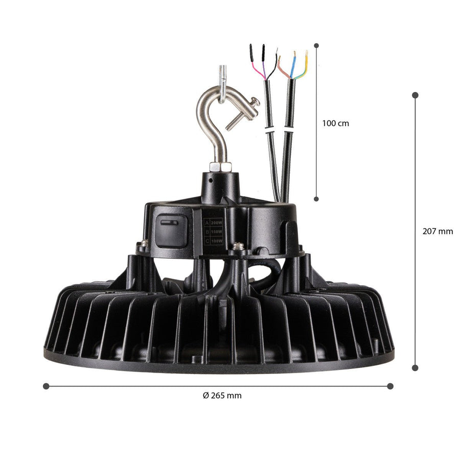 LEDs Light Pro High Bay – 200 W, 30.000 lm, PowerSelect-Dimmung, Farbtemperatur 3000 K/4000 K/5000 K – Lumileds LED – Sosen-Treiber - lidstore.shop