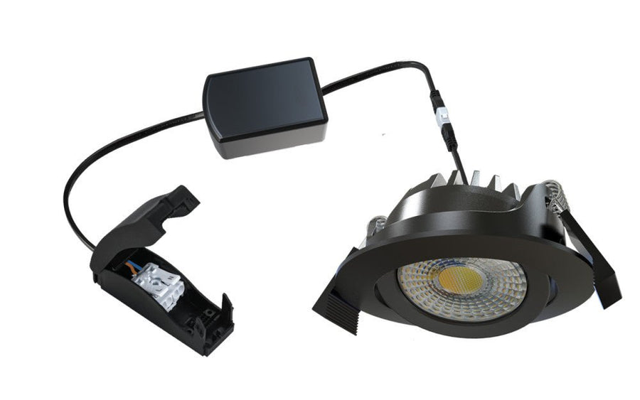 LED's Light Pro Einbaustrahler, dimmbar bis warmweiß, 5 W, 350 lm, 2700 K – 1800 K, Schwarz, inkl. Treiber, Schutzart IP54 - lidstore.shop
