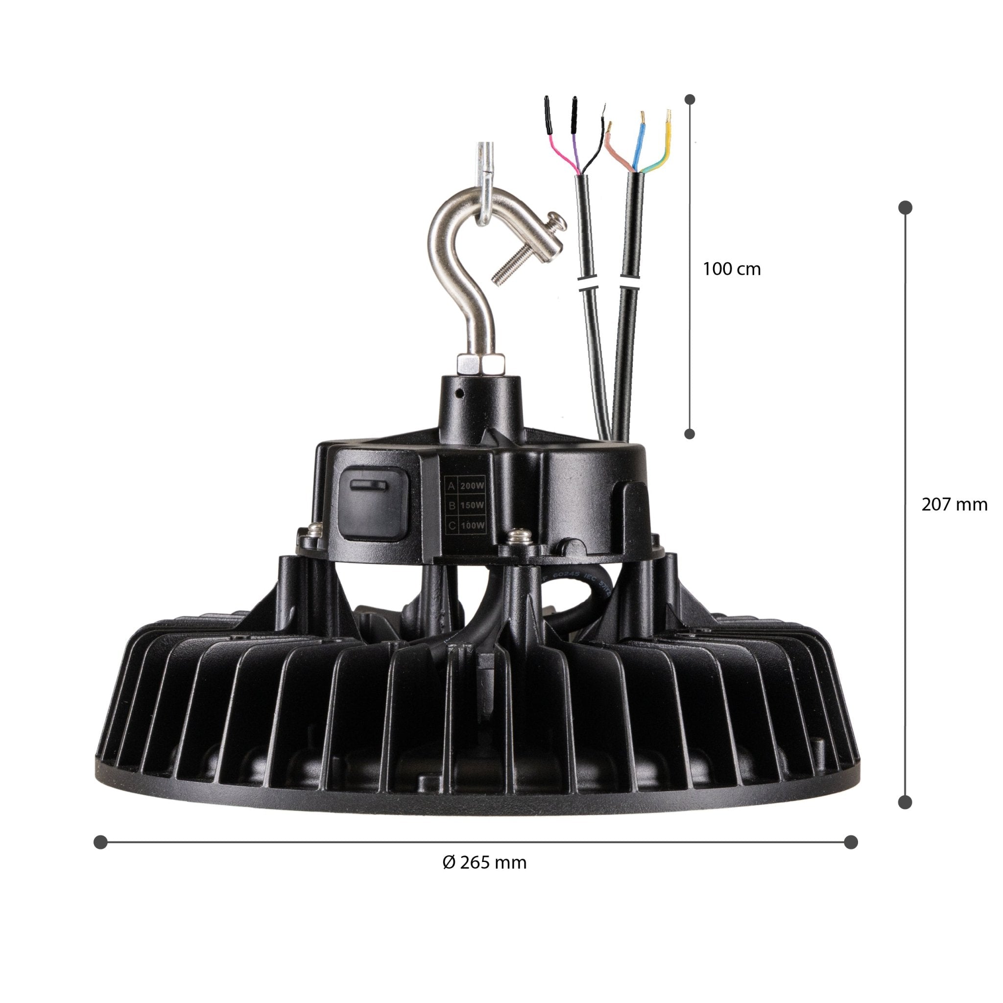 LED's Light pro 200W DLG High bay 30000lm 3000K/4000K/5000K - Lumileds LED - Sosen Driver D mark High bays LED.nl