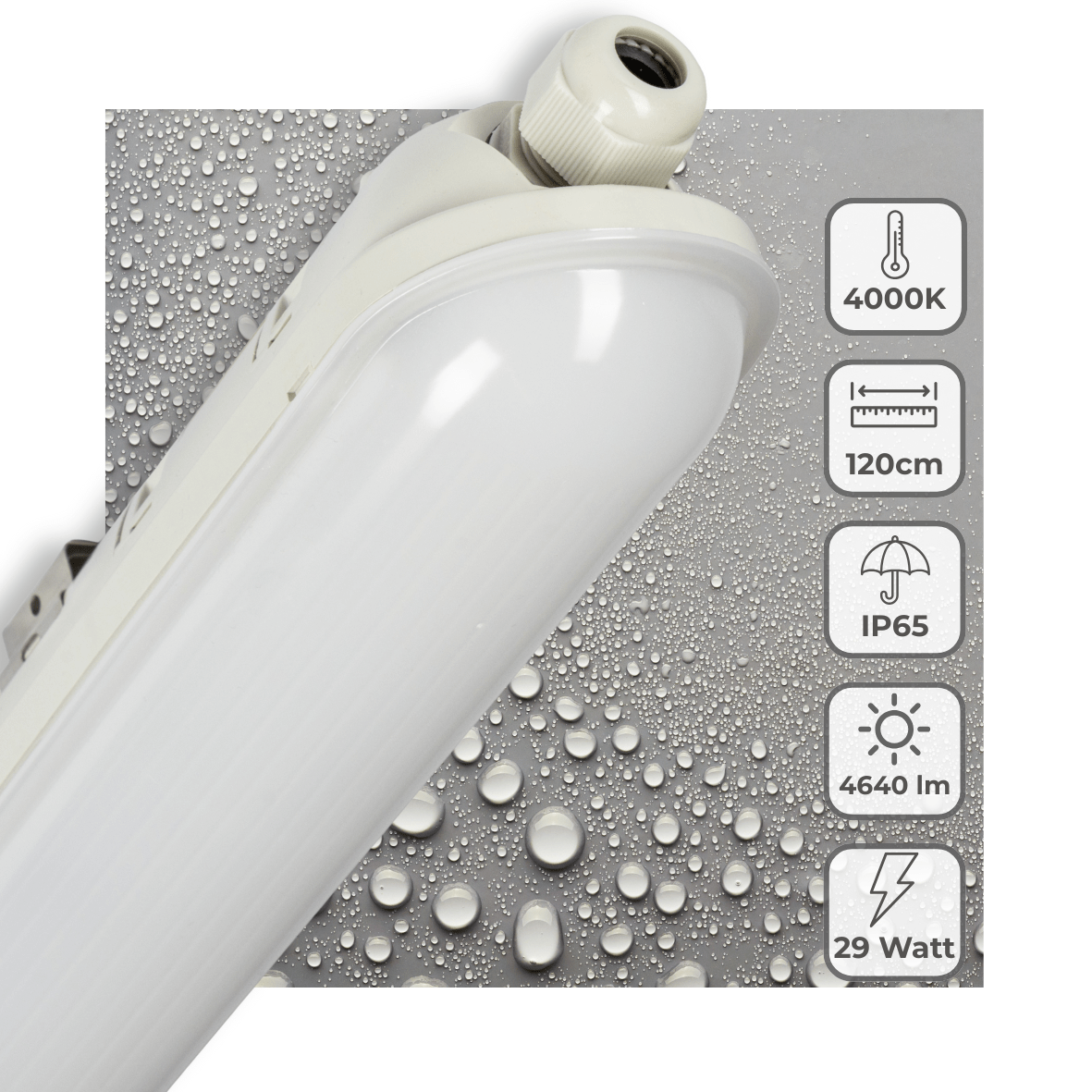 LED's Light Pro Koppelbaar LED TL armatuur compleet 120 cm - Waterdicht - 4640 lm 29W 4000K 160lm/w TL verlichting LED.nl