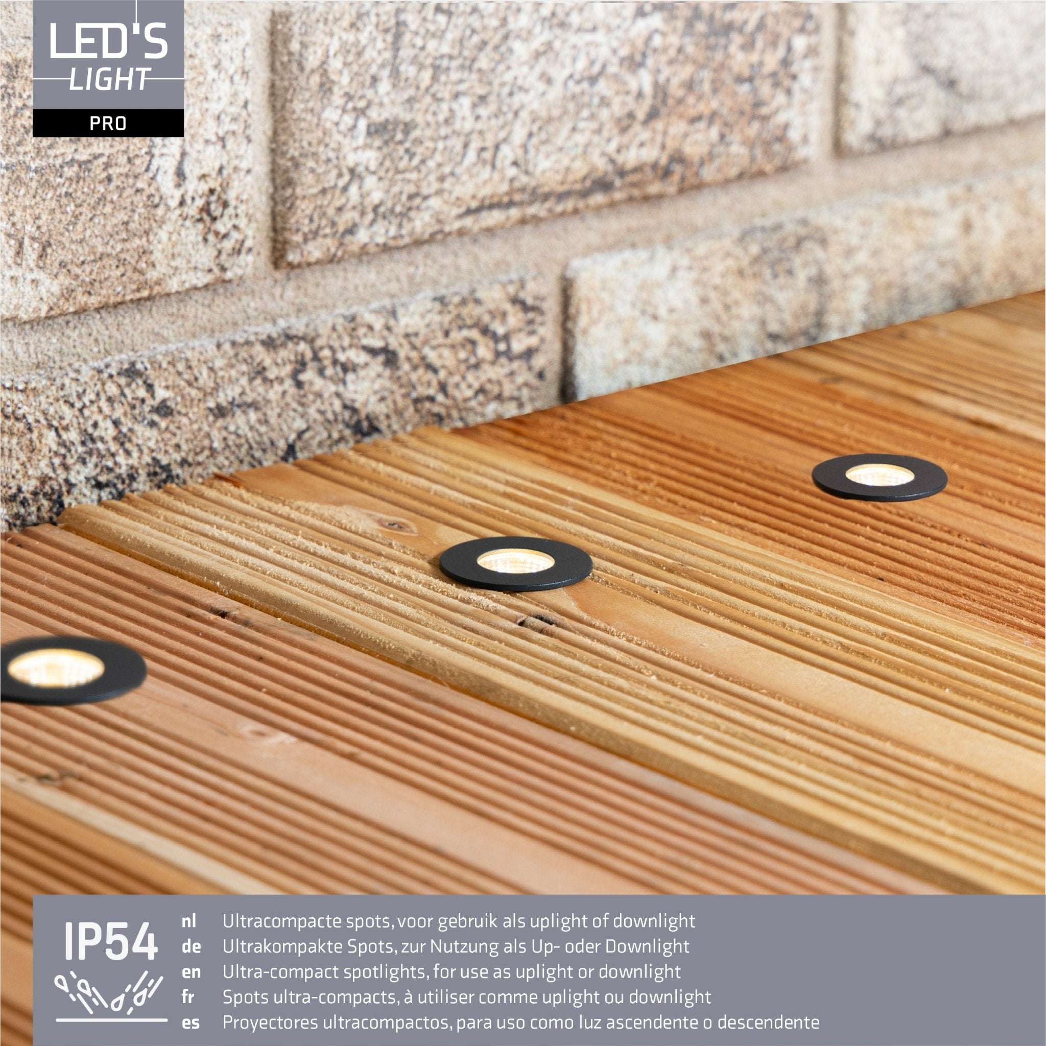 6 PACK - LED's Light PRO mini inbouwspot 3 cm - Voor overkapping, veranda's en inbouwplafonds - Dimbaar - 3 Kleuren plaatjes Inbouwspots LED.nl