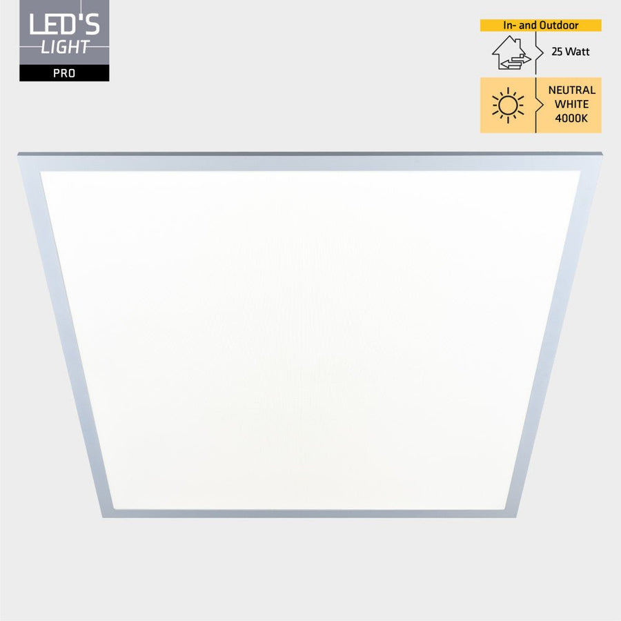 LED-Panel Light Pro – 180 lm/W – 25 W, 4500 lm, 4000 K, UGR < 19 – 620 x 620 mm – Lifud-Treiber – Weiß – Deutsche Größe - lidstore.shop