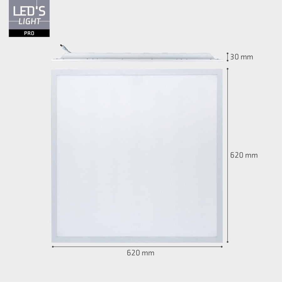 LED-Panel Light Pro – 180 lm/W – 25 W, 4500 lm, 4000 K, UGR < 19 – 620 x 620 mm – Lifud-Treiber – Weiß – Deutsche Größe - lidstore.shop