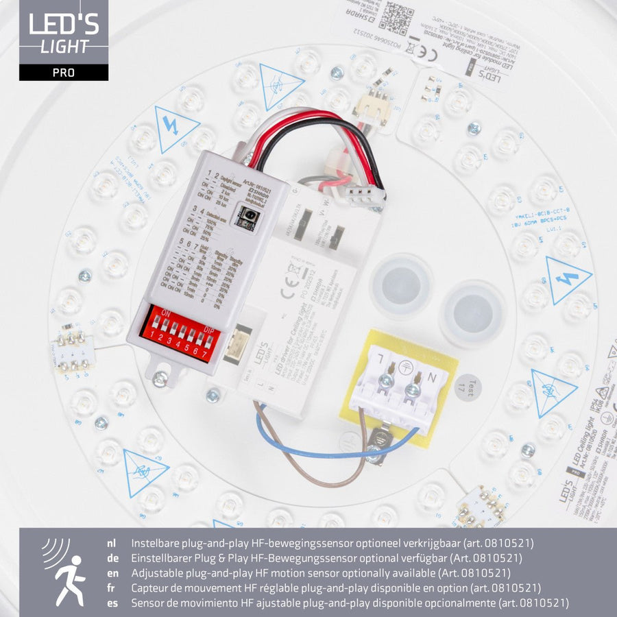LEDs Light Pro Deckenleuchte - 16W 1920lm 2700K/3000K/4000K/5000K/6000K - Ø350mm IP54 IK08 Leistung einstellbar - lidstore.shop