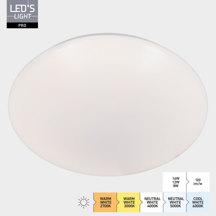 LEDs Light Pro Deckenleuchte - 16W 1920lm 2700K/3000K/4000K/5000K/6000K - Ø350mm IP54 IK08 Leistung einstellbar - lidstore.shop