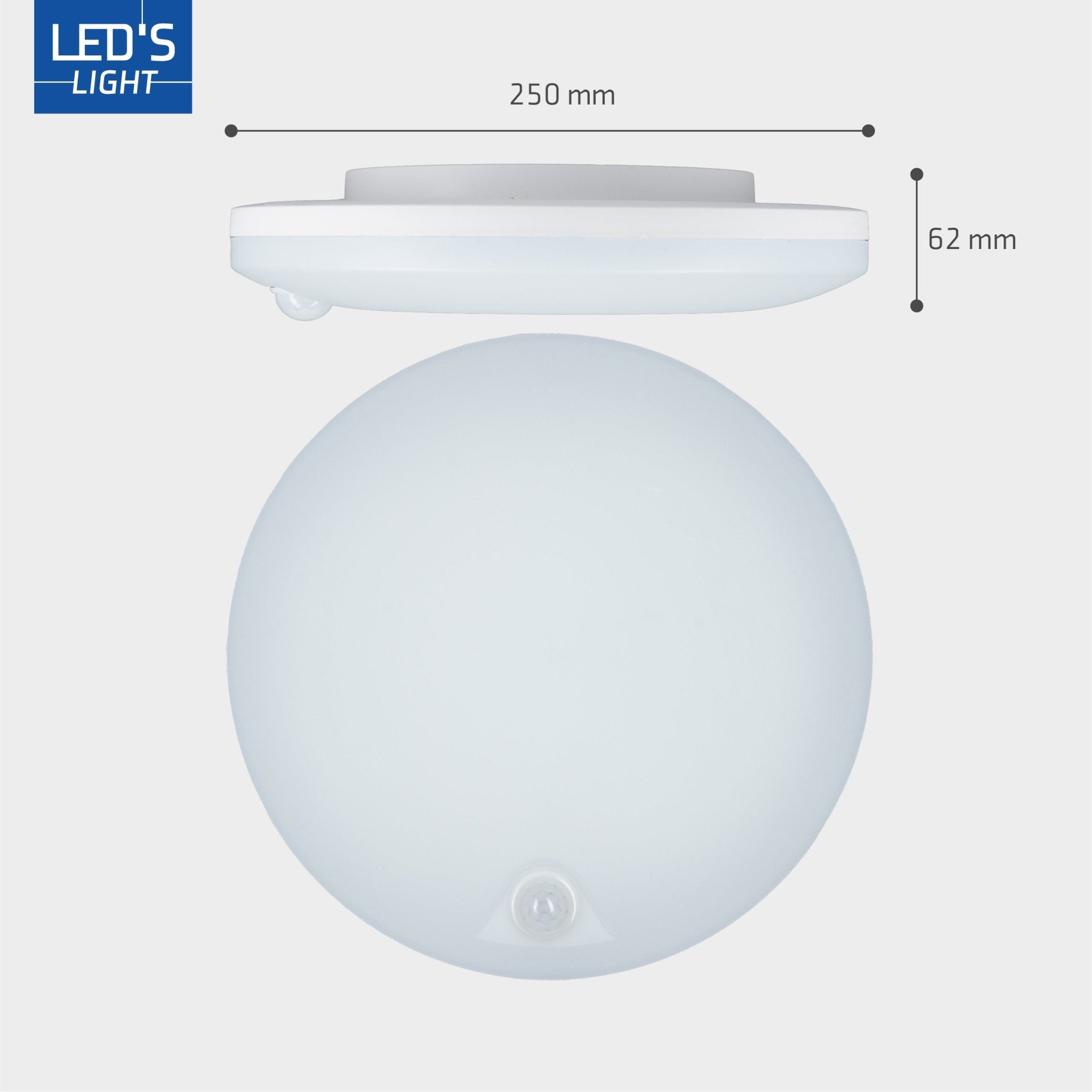 LED's Light Pro Plafondlamp met sensor - Bewegingssensor en schemersensor - 6 standen - 25 cm Plafondlampen LED.nl