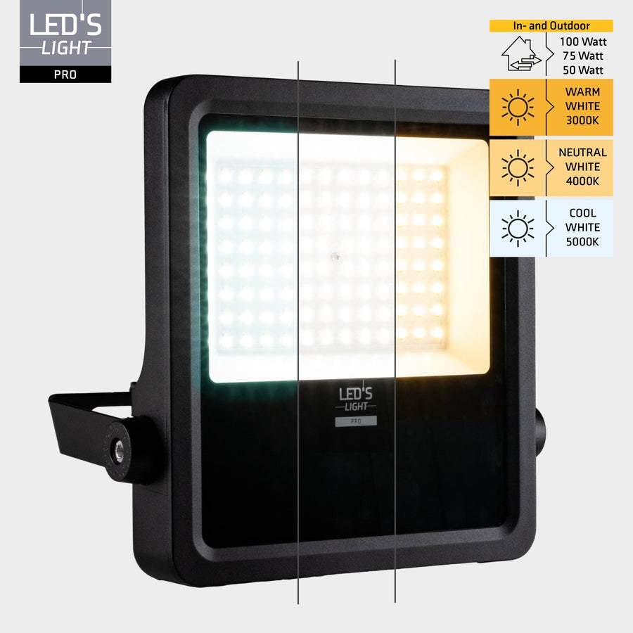 LED's Light Pro Premium Floodlight 12750 - 6 light modes - Water and rust resistant - 100W - LED.nl