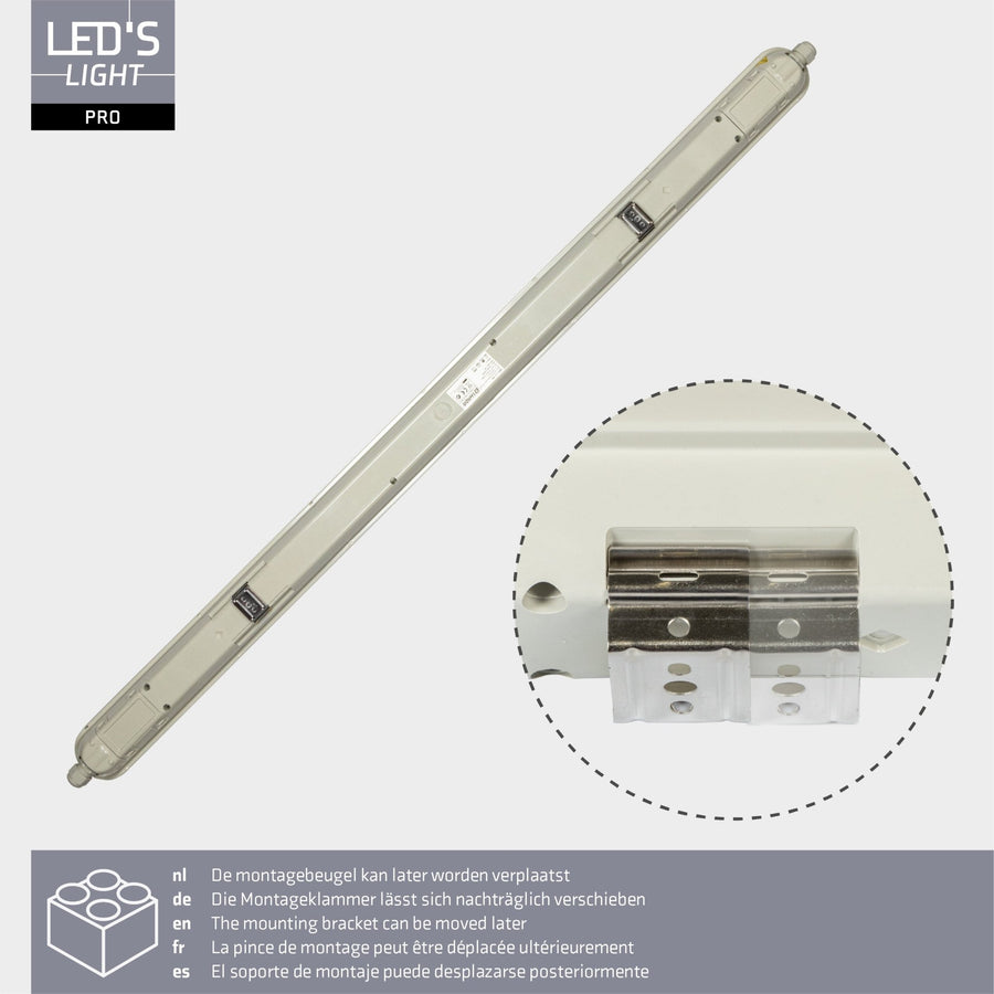 4er-PACK – LED's Light Pro Koppelbare LED TL Leuchte komplett 120 cm – Wasserdicht – 4640 lm – 29 W – 4000 K – 160 lm/W - lidstore.shop