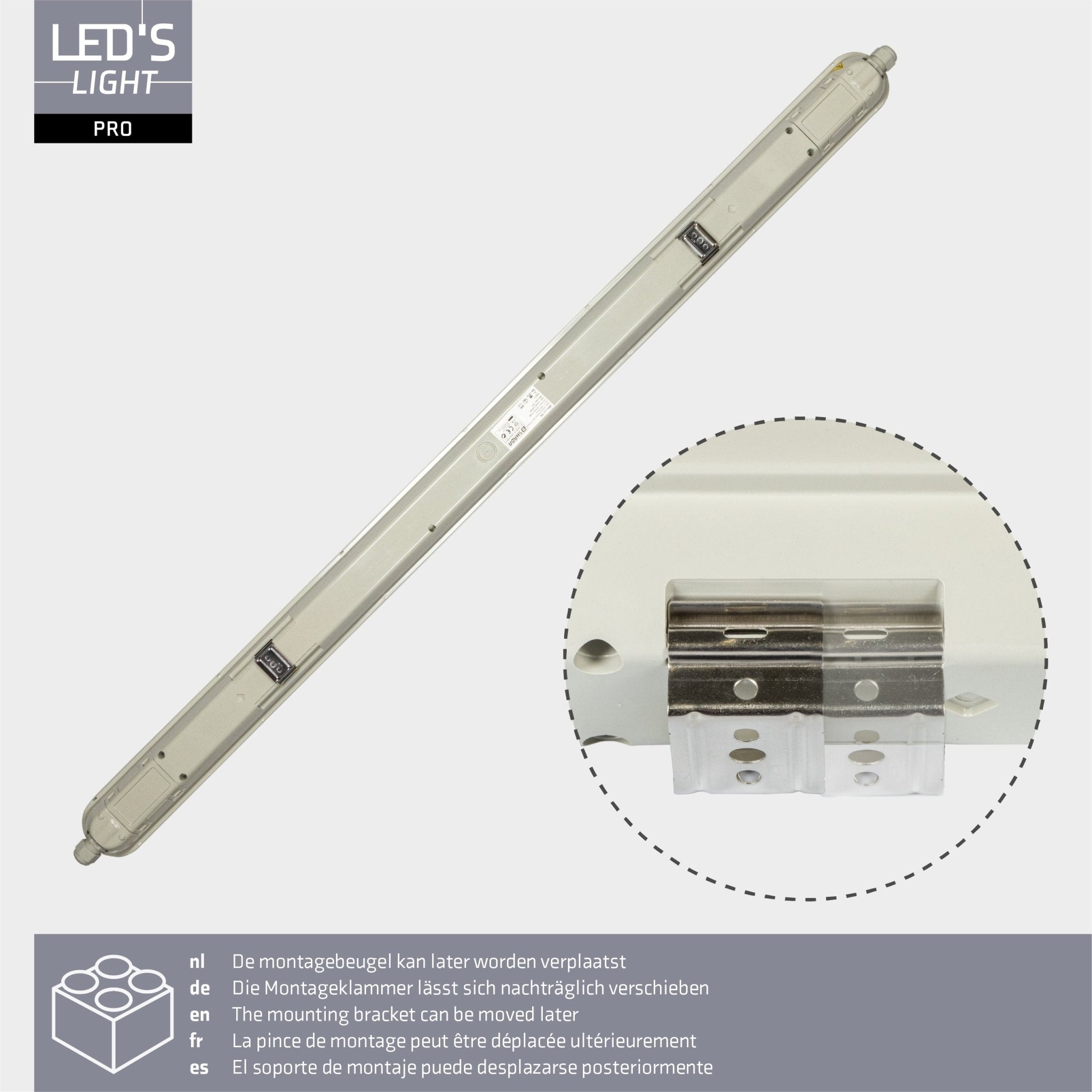 4 PACK - LED's Light Pro Premium Koppelbaar LED TL armatuur 40W 150cm 6400lm 4000K 160lm/w TL verlichting LED.nl