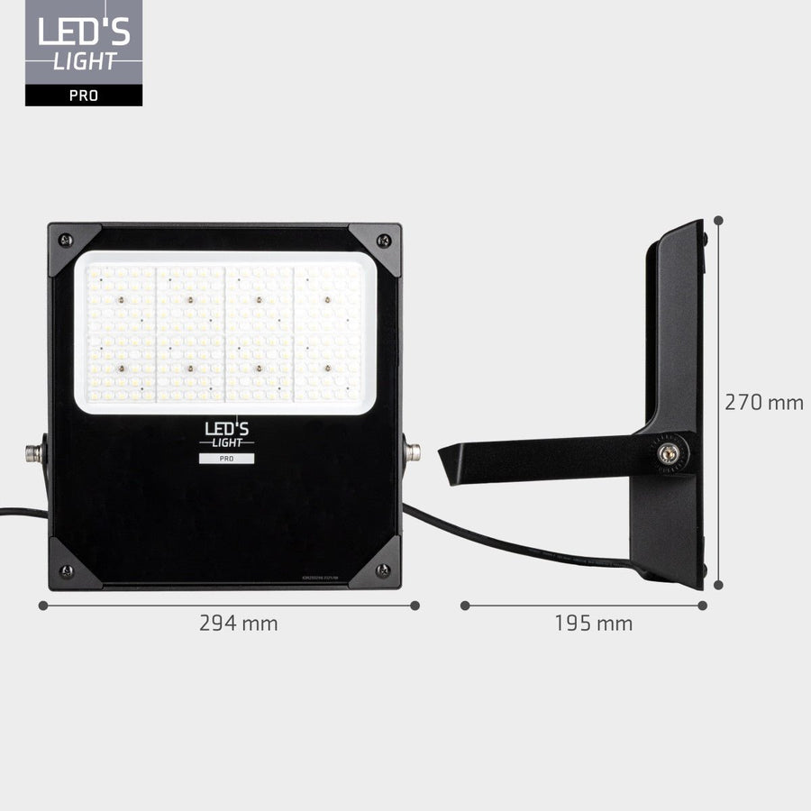 LED-Flutlicht Light Pro – Farbtemperatur – 100 W, 14.000 lm, 3000 K/4000 K/5000 K – Netzteil von Sosen – Schwarz – Schutzart IP66/IK08 – Einstellbare Leistung - lidstore.shop