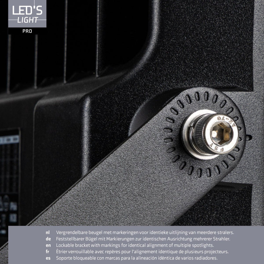 LED-Flutlicht Light Pro – Farbtemperatur – 100 W, 14.000 lm, 3000 K/4000 K/5000 K – Netzteil von Sosen – Schwarz – Schutzart IP66/IK08 – Einstellbare Leistung - lidstore.shop