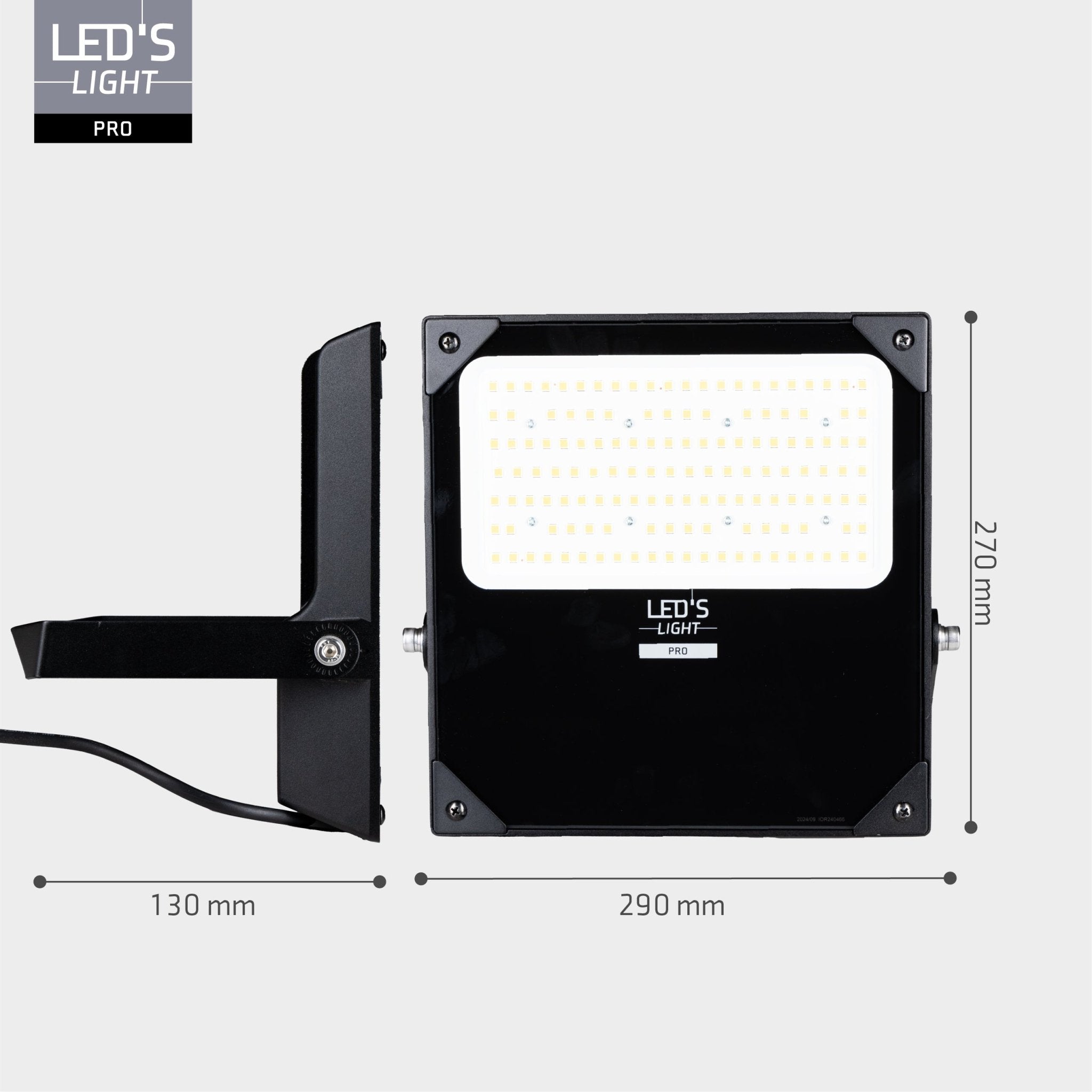 LED's Light pro Professionele LED Schijnwerper 18500 - 3 lichtstanden - Waterdicht - 100 watt - Daglichtsensor Schijnwerpers LED.nl