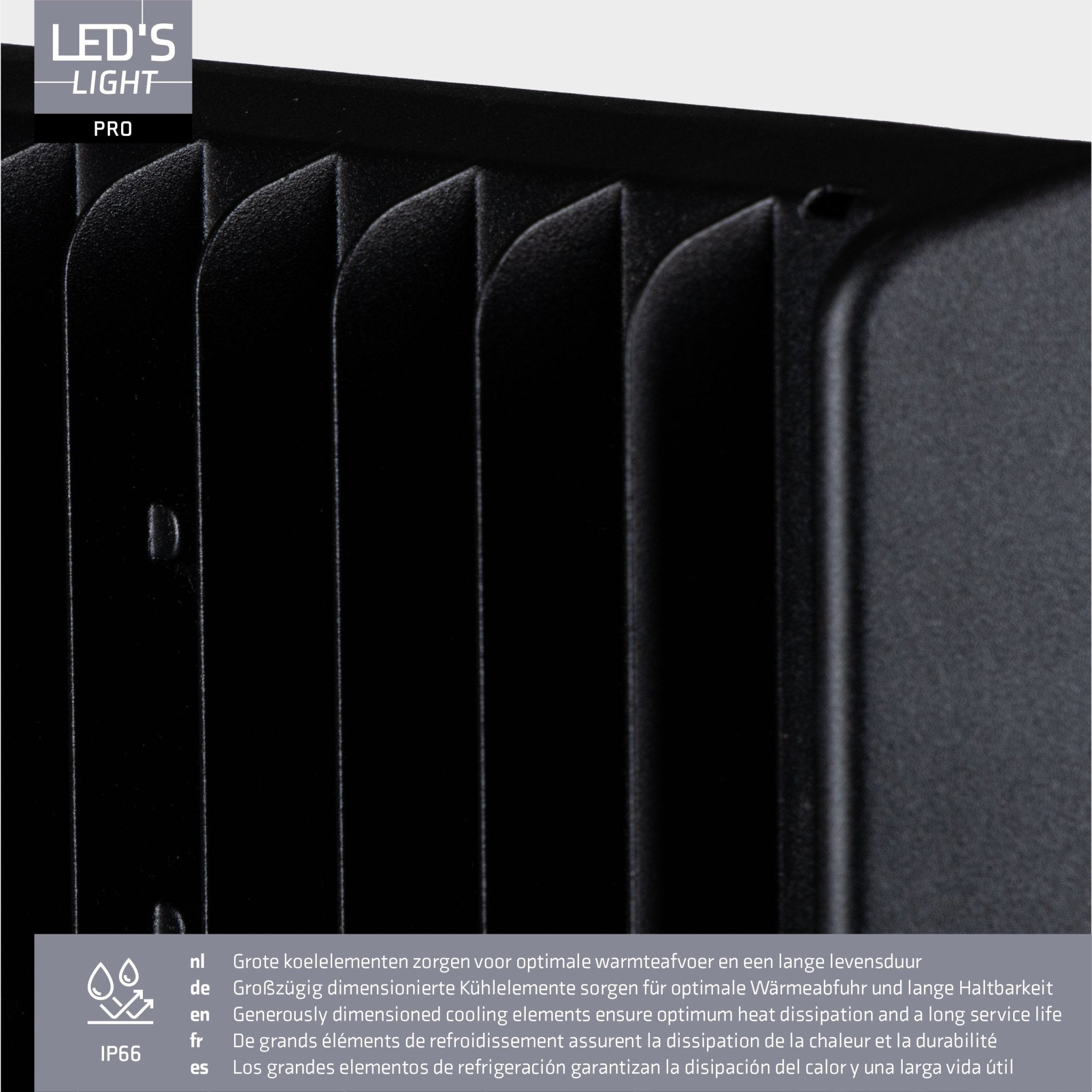 LED's Light pro Professionele LED Schijnwerper 18500 - 3 lichtstanden - Waterdicht - 100 watt - Daglichtsensor Schijnwerpers LED.nl