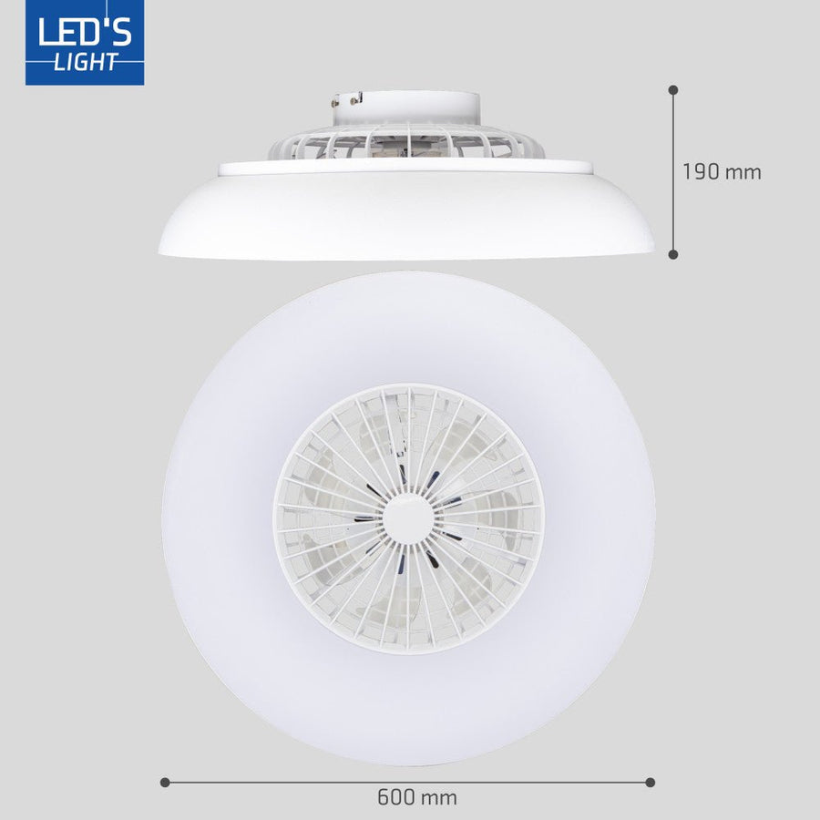 LED-RGB-Deckenleuchte mit Ventilator - 54W 3950lm 2700K/6500K/RGB - Ø600mm IP20 - Dimmbar - lidstore.shop