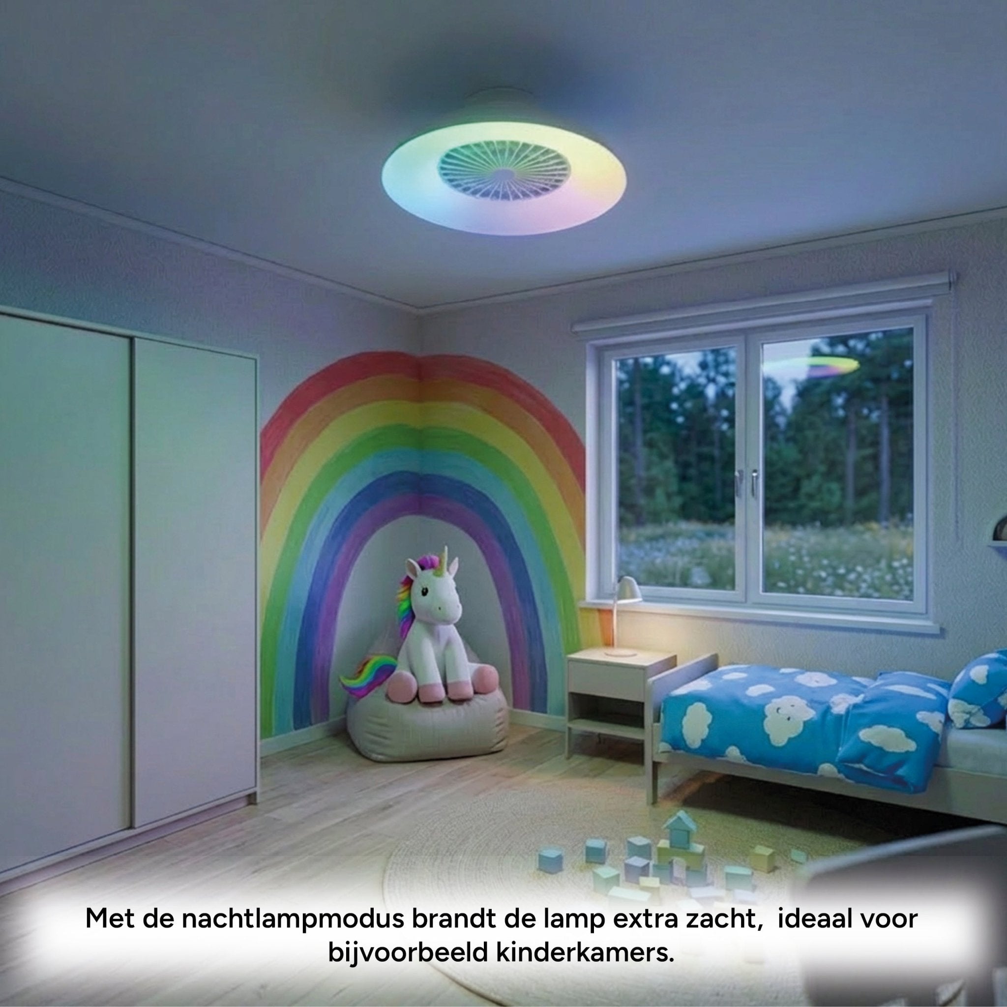 LED's Light RGB Plafondlamp met ventilator - 54W 3950lm 2700K/6500K/RGB - Ø600mm IP20 - Dimbaar Plafondventilatoren LED.nl