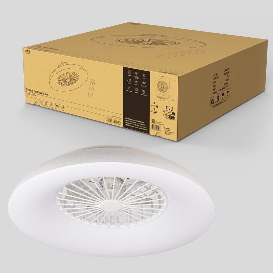 LED-RGB-Deckenleuchte mit Ventilator - 54W 3950lm 2700K/6500K/RGB - Ø600mm IP20 - Dimmbar - lidstore.shop