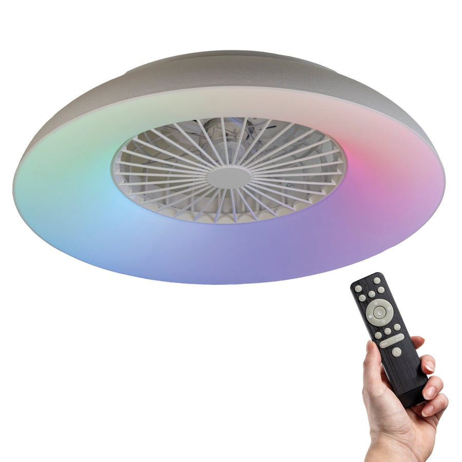 LED-RGB-Deckenleuchte mit Ventilator - 54W 3950lm 2700K/6500K/RGB - Ø600mm IP20 - Dimmbar - lidstore.shop
