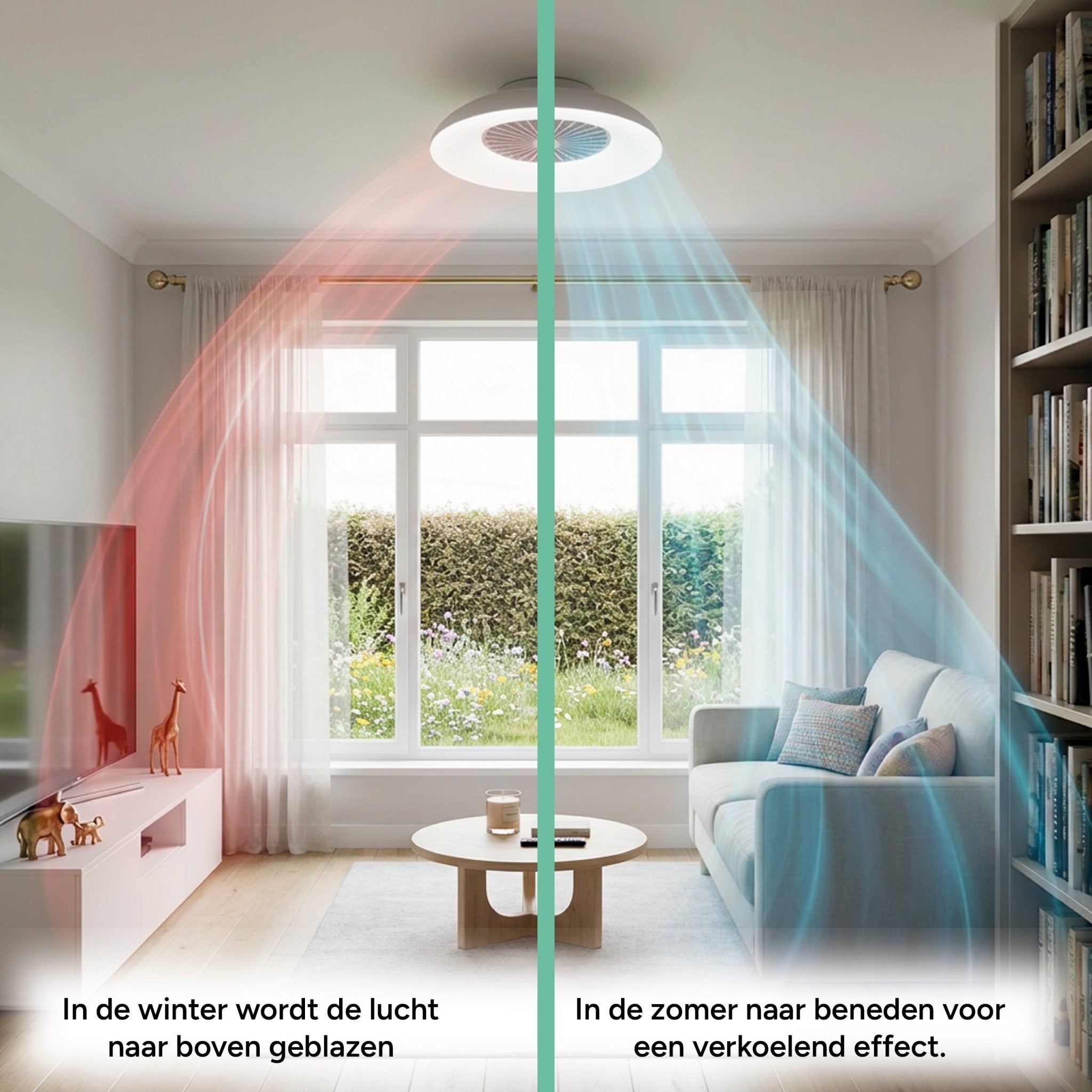 LED's Light RGB Plafondlamp met ventilator - 54W 3950lm 2700K/6500K/RGB - Ø600mm IP20 - Dimbaar Plafondventilatoren LED.nl