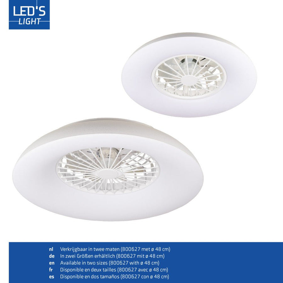 LED-RGB-Deckenleuchte mit Ventilator - 54W 3950lm 2700K/6500K/RGB - Ø600mm IP20 - Dimmbar - lidstore.shop