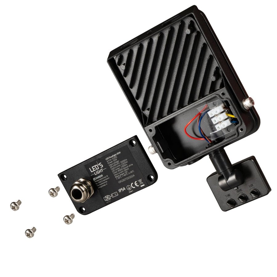 LED's Licht Flutlicht mit Bewegungsmelder 360° - Wasserdicht &amp; Neigbar - 30W - lidstore.shop