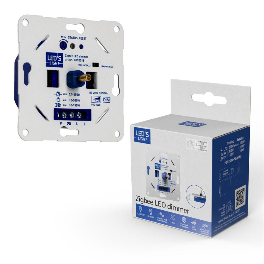 LED's Light Smart Zigbee LED-Dimmer – 300 Watt – Geeignet für Phasenabschnitt- und Phasenanschnittbeleuchtung – Integrierter Dimmer – Universell - lidstore.shop