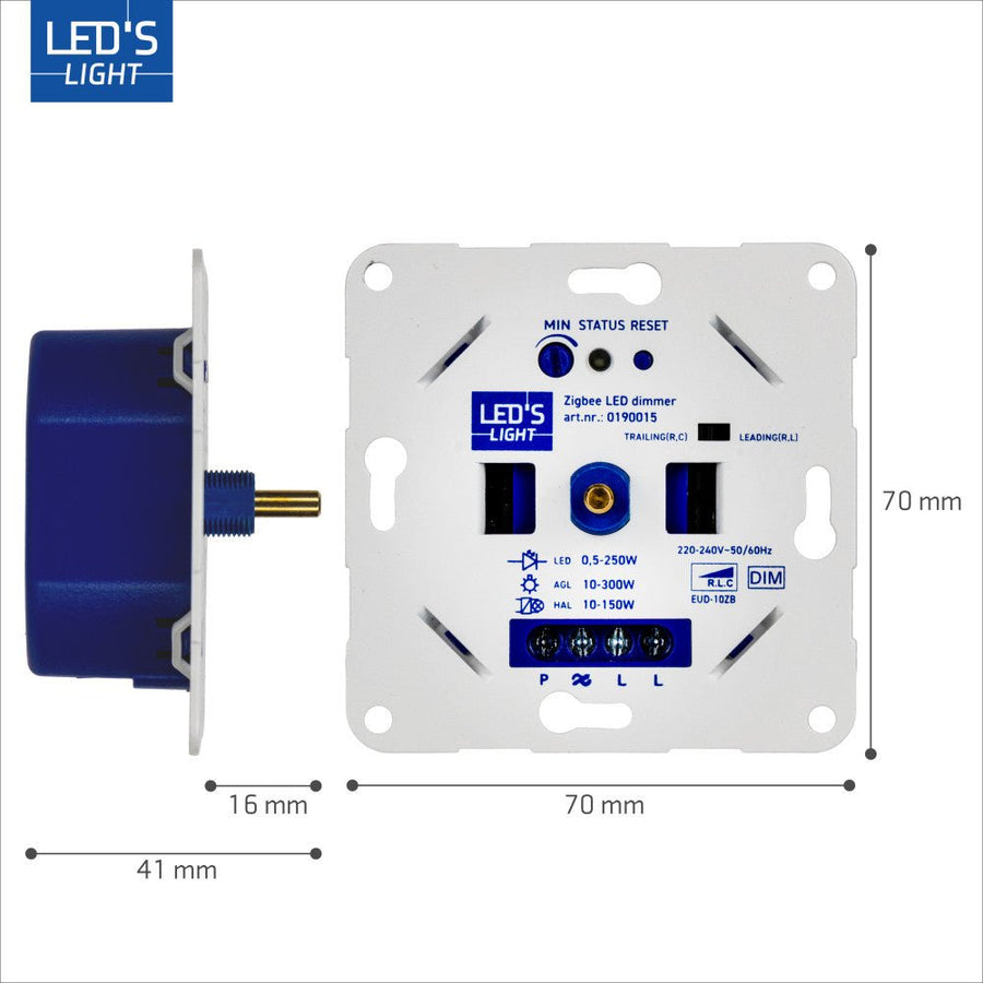 LED's Light Smart Zigbee LED-Dimmer – 300 Watt – Geeignet für Phasenabschnitt- und Phasenanschnittbeleuchtung – Integrierter Dimmer – Universell - lidstore.shop