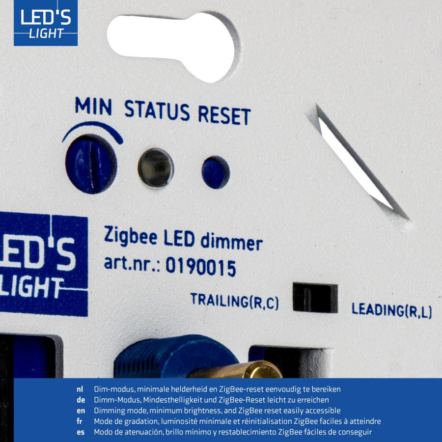 LED's Light Smart Zigbee LED-Dimmer – 300 Watt – Geeignet für Phasenabschnitt- und Phasenanschnittbeleuchtung – Integrierter Dimmer – Universell - lidstore.shop