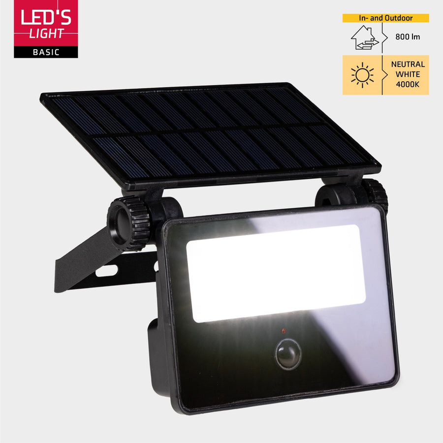 LED's Light Solar Floodlight with motion sensor - Fully wireless outdoor lamp - Black - LED.nl