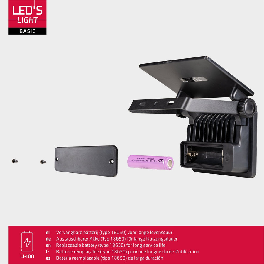 LED's Light Solar Floodlight with motion sensor - Fully wireless outdoor lamp - Black - LED.nl