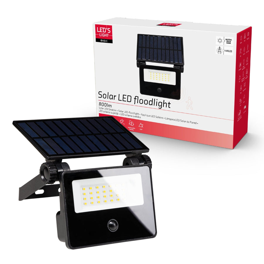 LED's Light Solar Floodlight with motion sensor - Fully wireless outdoor lamp - Black - LED.nl