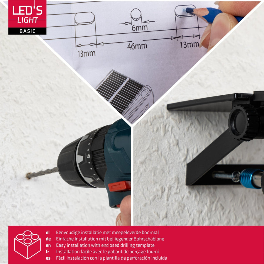 LED's Light Solar Floodlight with motion sensor - Fully wireless outdoor lamp - Black - LED.nl